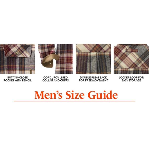 NWT Whitetails Men's Flannel, Long Sleeve Button Down Shirt, Cedarwood Plaid L - Picture 5 of 6